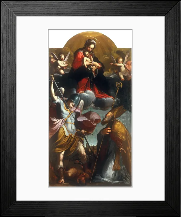Framed Print : Madonna with Child and St Framed Print : Madonna with Child and St