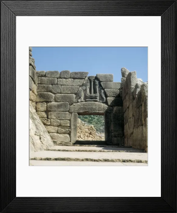 Framed Print : Lion Gate. s.XIV BC. GREECE. Mycenae. Gate located at the northern side of the wall. Mycenaean art. Architecture. AISA / Everett Collection**US SALES ONLY**