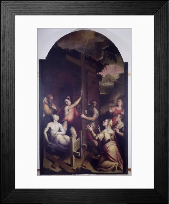 Framed Print : Proof of the True Cross (Verifica della Vera Croce), by Luca Longhi, 16th Century, oil on canvas - Italy, Emilia Romagna, Ravenna Church of Saint Dominic. Whole artwork view
