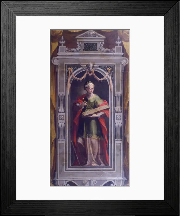 Framed Print : Allegory of Music, by Soens Jan also known as The Flamish, 1590, 16th Century, oil on canvas, 300 x 156 cm - Italy, Marche, Pesaro, Civic Collections. Whole artwork view Framed Print : Allegory of Music, by Soens Jan also known as The Flamish, 1590, 16th Century, oil on canvas, 300 x 156 cm - Italy, Marche, Pesaro, Civic Collections. Whole artwork view