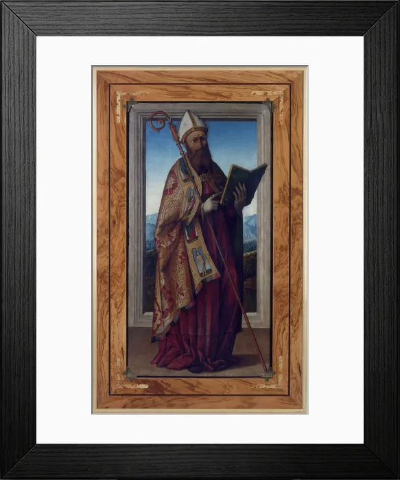 Framed Print : Saint Augustin (Sant'Agostino), by Marchesi Girolamo also known as Girolamo da Cotignola, ca