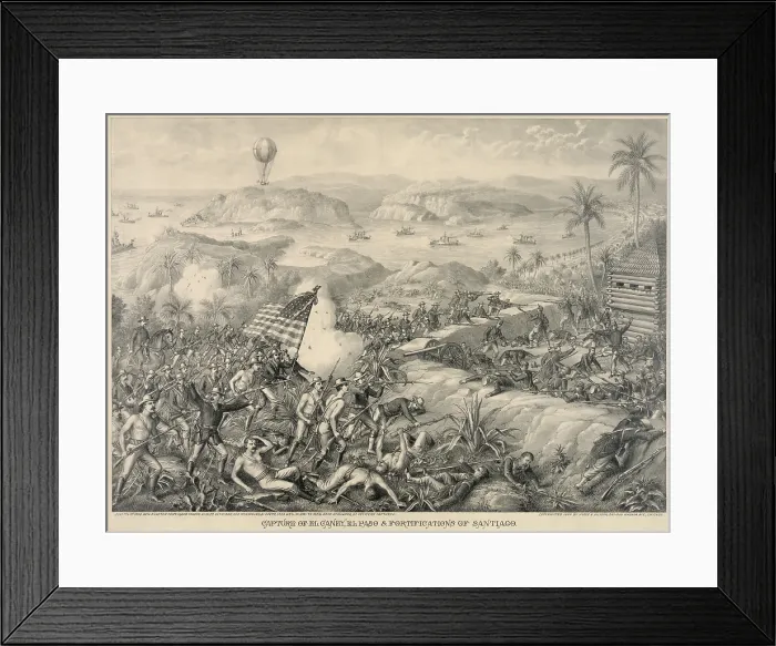 Framed Print : Battle of El Caney was fought on July 1, 1898, during the Spanish-American War in Cuba