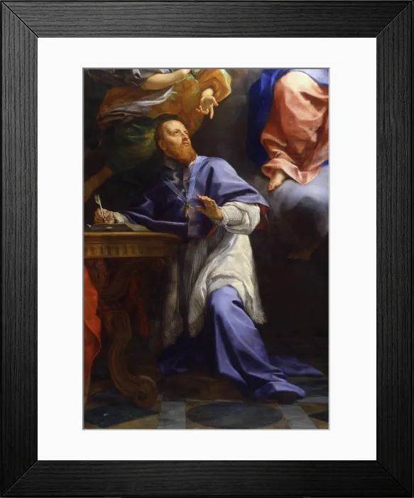 Framed Print : Madonna with Child and Saint Francis from Sales (Madonna con il Bambino e San Francesco di Sales), by Carlo Maratta, 1663 - 1667, 17th Century, oil on canvas - Italy