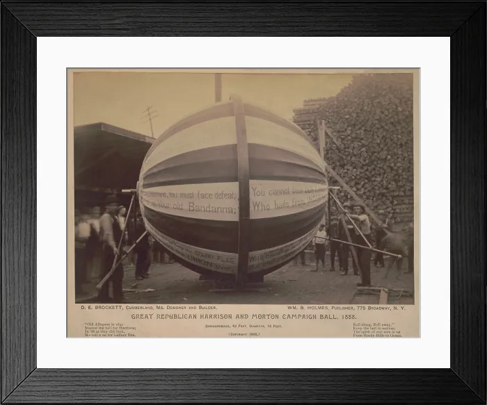 Framed Print : Great Republican Harrison and Morton campaign ball, 1888 Framed Print : Great Republican Harrison and Morton campaign ball, 1888