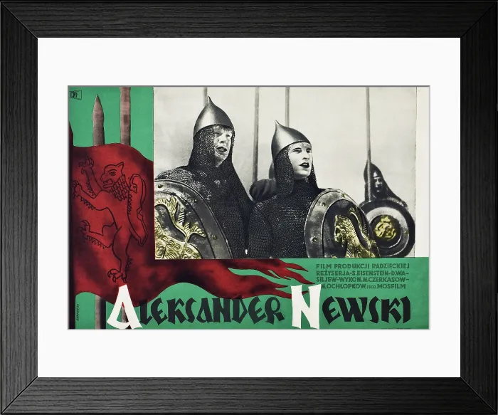 Framed Print : ALEXANDER NEVSKY, (aka ALEXANDER NEWSKI), Polish poster art, 1938