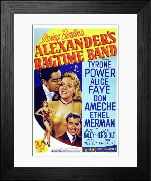 Framed Print : ALEXANDER'S RAGTIME BAND, US poster art, from left: Tyrone Power, Alice Faye, Don Ameche, 1938. TM and Copyright 20th Century Fox Film Corp