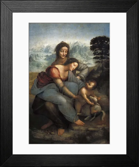 Framed Print : LEONARDO DA VINCI (1452-1519). Virgin and Child with St. ca. 1510. Renaissance art. Cinquecento. Oil on wood. FRANCE. Paris. Louvre Museum