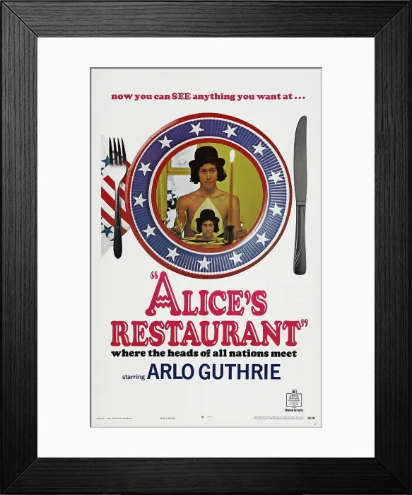 Framed Print : ALICE'S RESTAURANT, US poster, Arlo Guthrie, 1969 Framed Print : ALICE'S RESTAURANT, US poster, Arlo Guthrie, 1969
