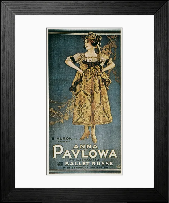 Framed Print : Pavlova, Anna (1882-1931). Poster of the Russian Ballets. AISA / Everett Collection**US SALES ONLY**