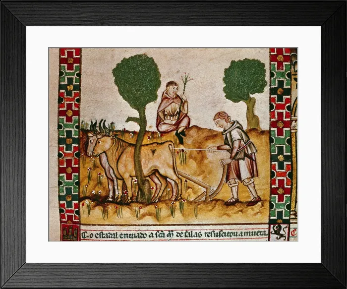 Framed Print : Cantigas de Santa Maria (Virgin Mary Songs). 13th c. Cantiga (song) 144: 'El toro de Plasencia' (The Bull of Plasencia). Gothic art. Miniature Painting. SPAIN Framed Print : Cantigas de Santa Maria (Virgin Mary Songs). 13th c. Cantiga (song) 144: 'El toro de Plasencia' (The Bull of Plasencia). Gothic art. Miniature Painting. SPAIN
