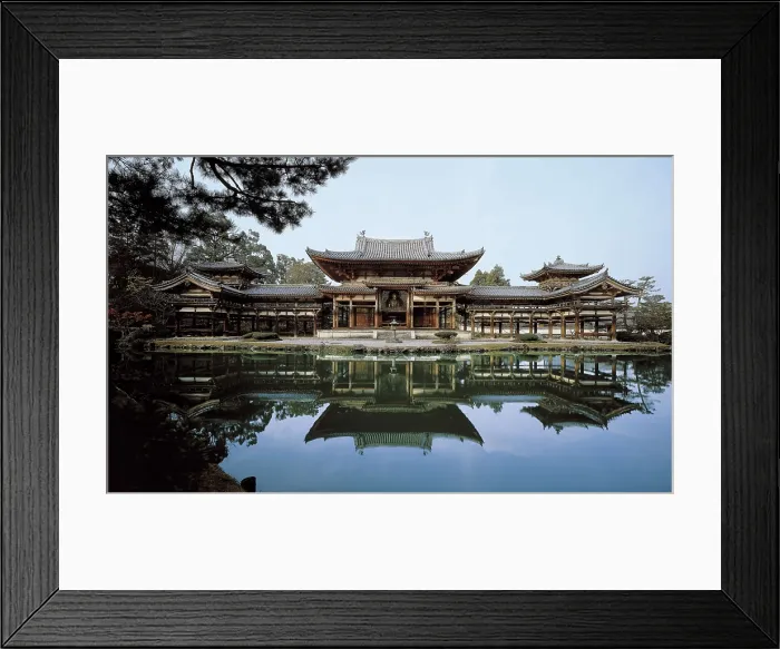 Framed Print : JAPAN. HONSHU. KYOTO. Kyoto. Main Hall or 'Hoodo' (Phoenix Pavilion) of the Byodoin Temple, built in 1053, Heian period. Japanese art. Heian period. Architecture