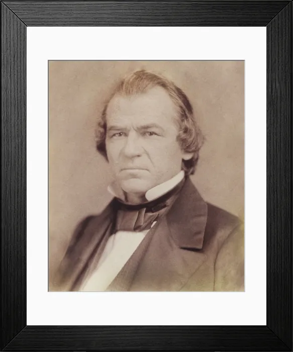 Framed Print : Senator Andrew Johnson in an 1859 portrait by Julian Vannerson, when he was in his first term as Democratic Senator from Tennessee, in the Thirty-fifth Congress Framed Print : Senator Andrew Johnson in an 1859 portrait by Julian Vannerson, when he was in his first term as Democratic Senator from Tennessee, in the Thirty-fifth Congress