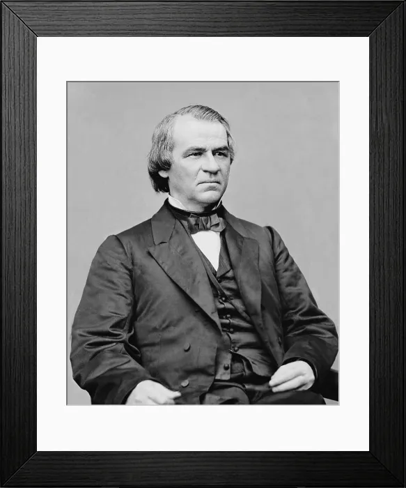 Framed Print : Andrew Johnson was the 17th President of the United States from April 1865 to March 1869