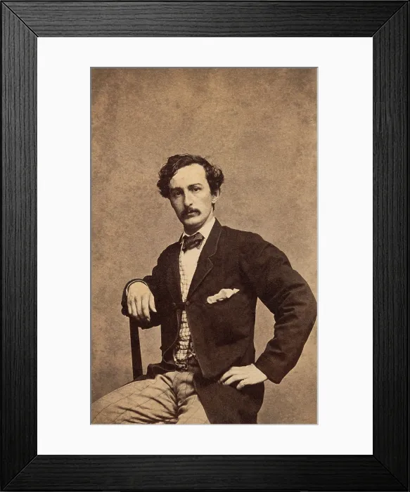 Framed Print : John Wilkes Booth, the assassin of Abraham Lincoln, was a successful actor, but not quite as renowned as his brother, Edwin Booth