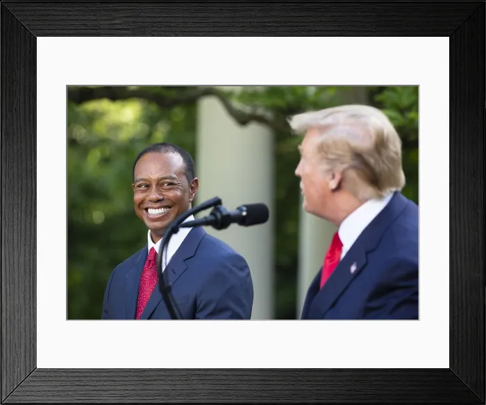 Framed Print : President Donald J. Trump presents the Presidential Medal of Freedom to golf champion Tiger Woods, May 6, 2019 (BSLOC_2019_5_163)