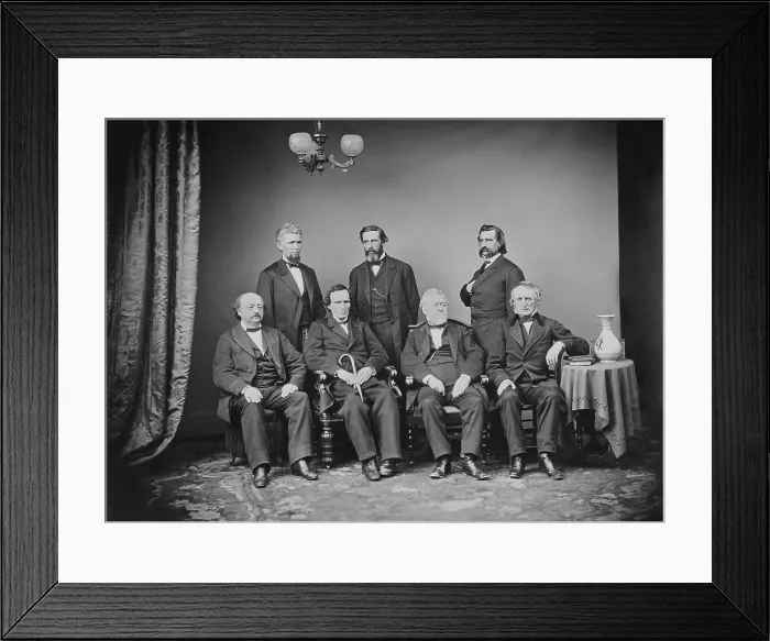 Framed Print : Impeachment Committee of the House of Representatives, conducted the impeachment of President Andrew Johnson, Feb. 1868 Framed Print : Impeachment Committee of the House of Representatives, conducted the impeachment of President Andrew Johnson, Feb. 1868