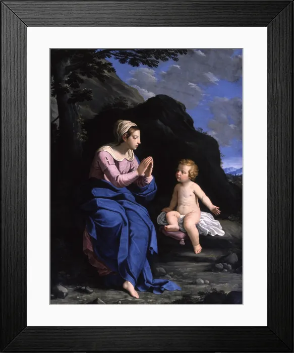 Framed Print : Virgin of the Ghiara (Madonna della Ghiara), by Ludovico Lana, ca. 1635, 17th Century, oil on canvas - Italy, Emilia Romagna, Fano, Church of Saint Joseph. Whole artwork view