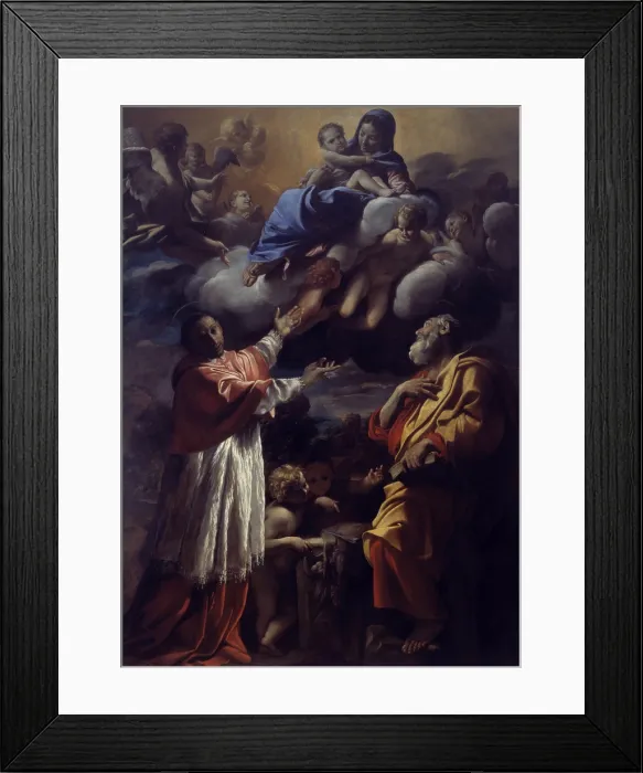 Framed Print : Madonna and Child in Glory, St. Charles Borromeo and St