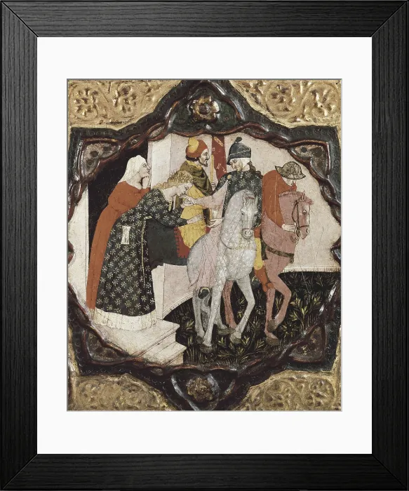 Framed Print : BOCCACCIO, Giovanni (1313-1375). Decoration of a chest with a scene from Decameron. Renaissance art. Quattrocento. Florentine school. Furniture; Tempera on wood. ITALY. Florence