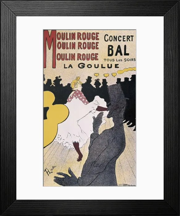 Framed Print : TOULOUSE-LAUTREC, Henri de (1864-1901). Moulin Rouge: La Goulue. 1891. Post-Impressionism. Litography. FRANCE. Paris. National Library. AISA / Everett Collection**US SALES ONLY**