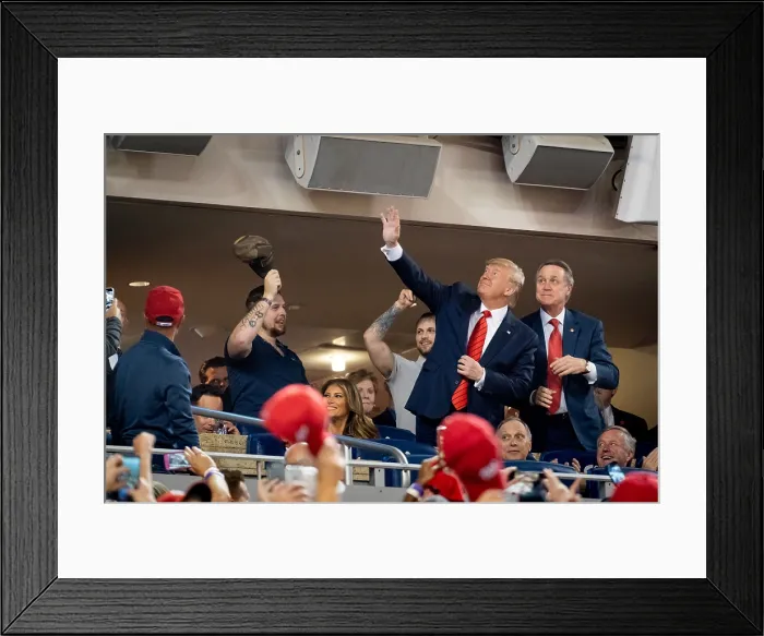 Framed Print : President Trump and First Lady Melania Trump attend the World Series Game in Washington, D.C. Oct. 27, 2019