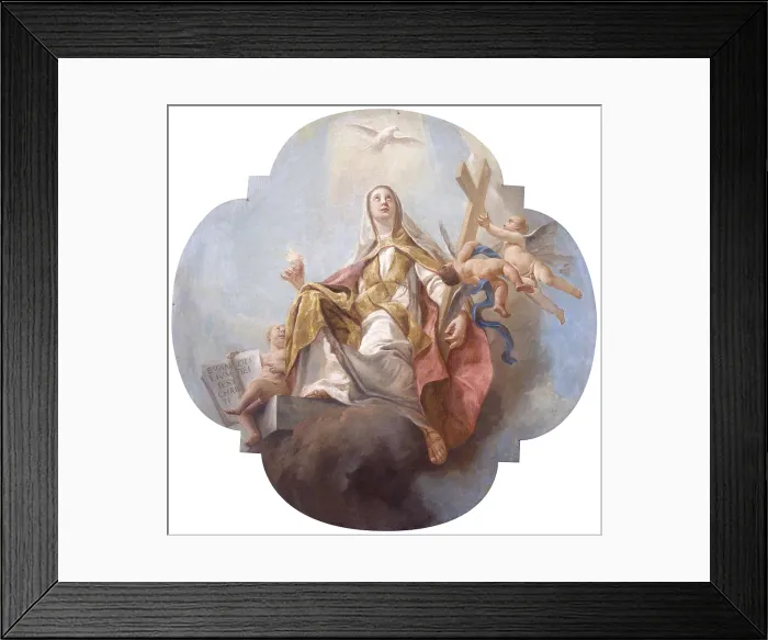 Framed Print : Religion, by Giuseppe Angeli, 18th Century, canvas - Italy, Veneto, Venice, Scuola Grande di San Rocco. Whole artwork view