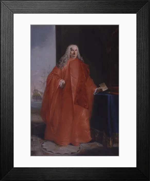Framed Print : Portrait of the Officer Daniele Dolfin, by Francesco Zugno, 18th Century, canvas - Italy, Veneto, Venice, Querini Stampalia Foundation. Whole artwork view