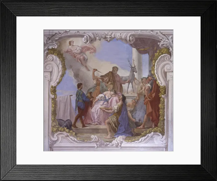 Framed Print : Sacrifice of Iphigenia, by Giuseppe Angeli, 18th Century, fresco - Italy, Veneto, Mira Porte, Widmann Foscari Villa. Whole artwork view