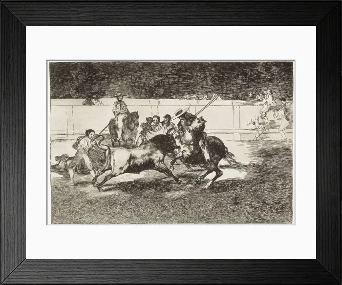 Framed Print : GOYA Y LUCIENTES, Francisco de (1746-1828). The forceful Rendon stabs a bull with the pike, from which pass he died in the ring at Madrid. 1816 Framed Print : GOYA Y LUCIENTES, Francisco de (1746-1828). The forceful Rendon stabs a bull with the pike, from which pass he died in the ring at Madrid. 1816