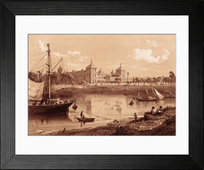 Framed Print : Spain (19th c.). Sevilla. Palace of San Telmo on the banks of Guadalquivir river. Litography. SPAIN. Madrid. National Library. AISA / Everett Collection**US SALES ONLY**