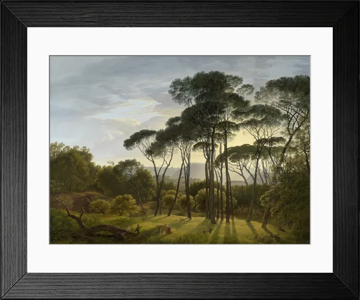 Framed Print : Italian Landscape with Umbrella Pines, by Hendrik Voogd, 1805, Dutch painting, oil on canvas Framed Print : Italian Landscape with Umbrella Pines, by Hendrik Voogd, 1805, Dutch painting, oil on canvas