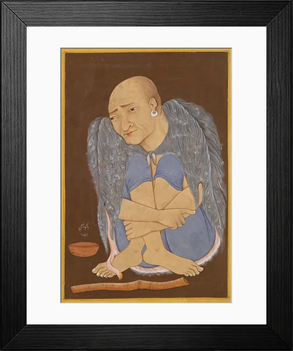Framed Print : PORTRAIT OF A SUFI, Indian, Mughal painting, 1600-1620s, ink, opaque watercolor, gold on paper. Sufis were Muslim mystics who renounced the material world
