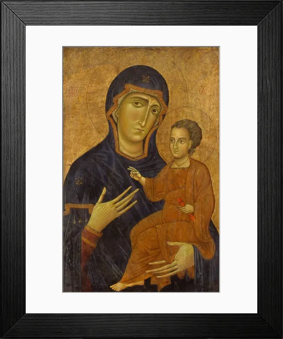 Framed Print : MADONNA AND CHILD, by Berlinghiero, 1230s, Italian Medieval, painting, oil on wood Framed Print : MADONNA AND CHILD, by Berlinghiero, 1230s, Italian Medieval, painting, oil on wood