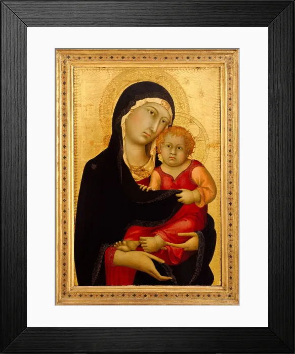 Framed Print : MADONNA AND CHILD, by Simone Martini, 1326, Italian Proto-Renaissance painting, tempera on wood