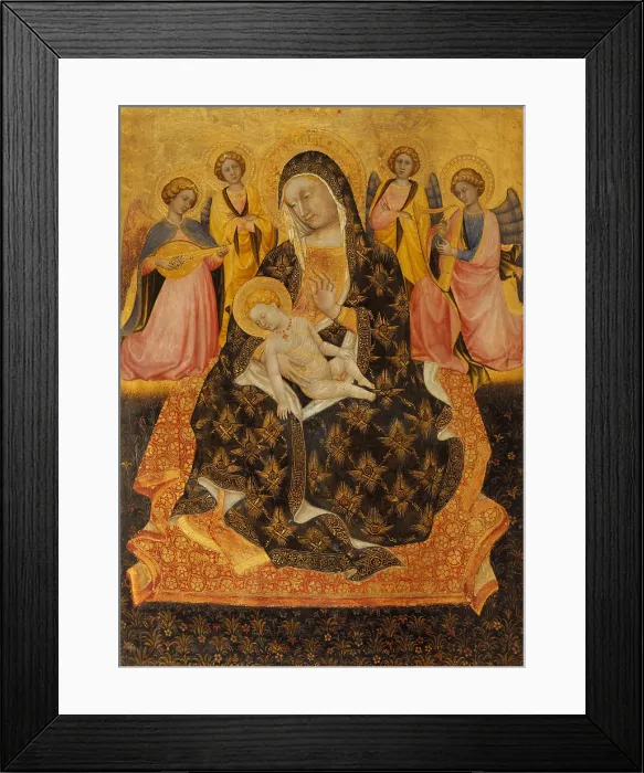 Framed Print : MADONNA AND CHILD WITH ANGELS, by Pietro di Domenico da Montepulciano, 1420, Italian Renaissance painting