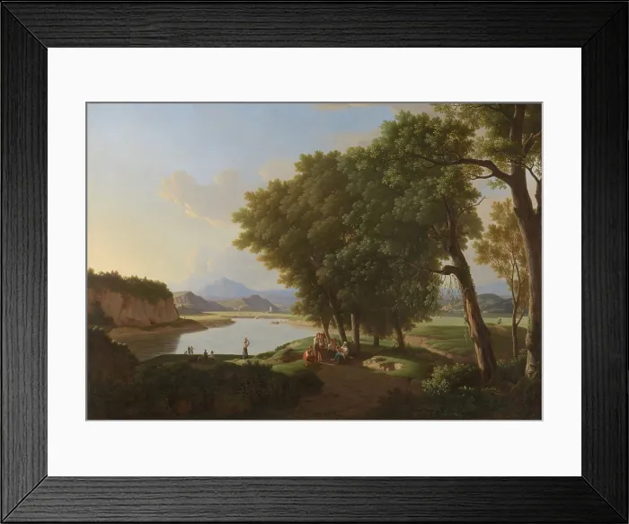 Framed Print : Aqua Cetosa near Rome (Acetosa), by Pieter Rudolph Kleijn, 1810, Dutch painting, oil on canvas (BSLOC_2016_1_170)