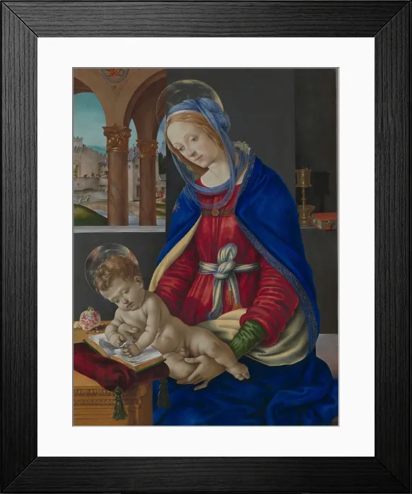 Framed Print : MADONNA AND CHILD, by Fra Filippo Lippi, 1483-84, Italian Renaissance painting, tempera, oil on wood. This work was commissioned by the wealthy Florentine banker Filippo Strozzi