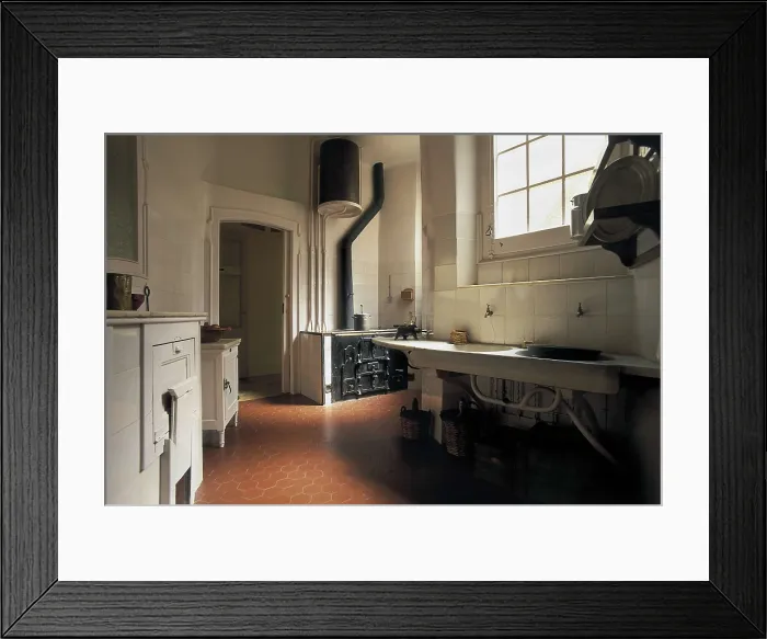 Framed Print : GAUDI i CORNET, Antoni (1852-1926). Mil House or La Pedrera. 1906-1910. SPAIN. CATALONIA. Barcelona. Mil House or 'The Quarry'. Kitchen. Modernism. Architecture Framed Print : GAUDI i CORNET, Antoni (1852-1926). Mil House or La Pedrera. 1906-1910. SPAIN. CATALONIA. Barcelona. Mil House or 'The Quarry'. Kitchen. Modernism. Architecture