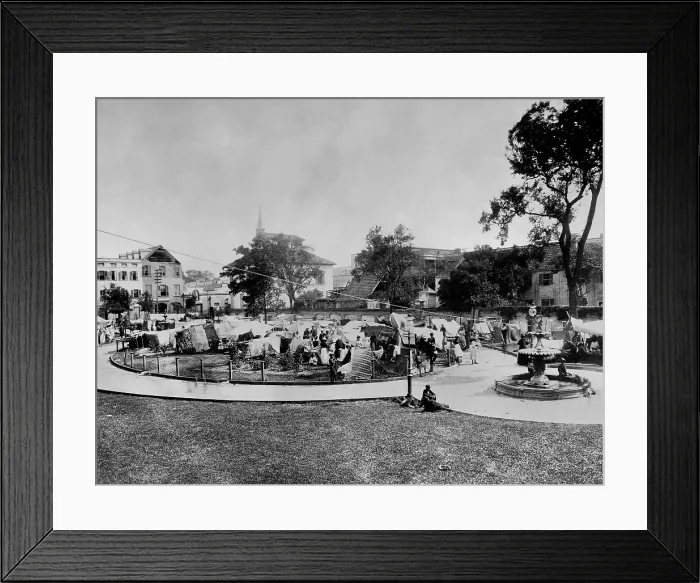 Framed Print : African Americans encamped in a city park in Charleston after the earthquake of August 31, 1886 Framed Print : African Americans encamped in a city park in Charleston after the earthquake of August 31, 1886