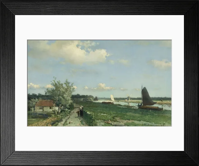 Framed Print : View near the Geest Bridge, by Johan Hendrik Weissenbruch, 1868, Dutch painting, oil on panel. Also known as The Trekvliet Shipping Canal near Rijswijk Framed Print : View near the Geest Bridge, by Johan Hendrik Weissenbruch, 1868, Dutch painting, oil on panel. Also known as The Trekvliet Shipping Canal near Rijswijk
