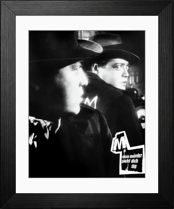 Framed Print : M, (aka M - EINE STADT SUCHT EINEN MORDER), German lobbycard, Peter Lorre, 1931