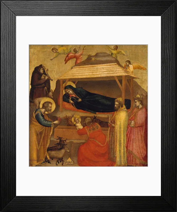 Framed Print : THE ADORATION OF THE MAGI, by Giotto, 1320, Italian Proto-Renaissance painting, tempera on wood