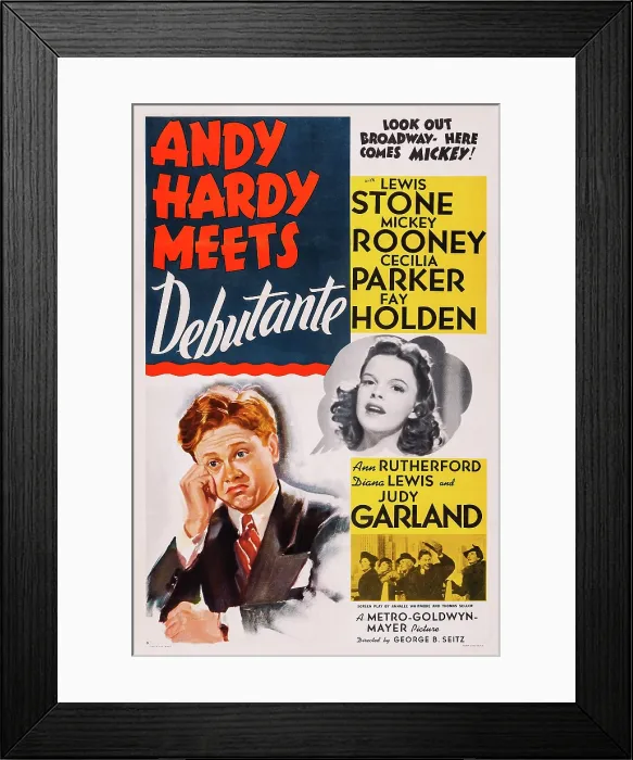 Framed Print : ANDY HARDY MEETS DEBUTANTE, US poster, from left: Mickey Rooney, Judy Garland, 1938 Framed Print : ANDY HARDY MEETS DEBUTANTE, US poster, from left: Mickey Rooney, Judy Garland, 1938