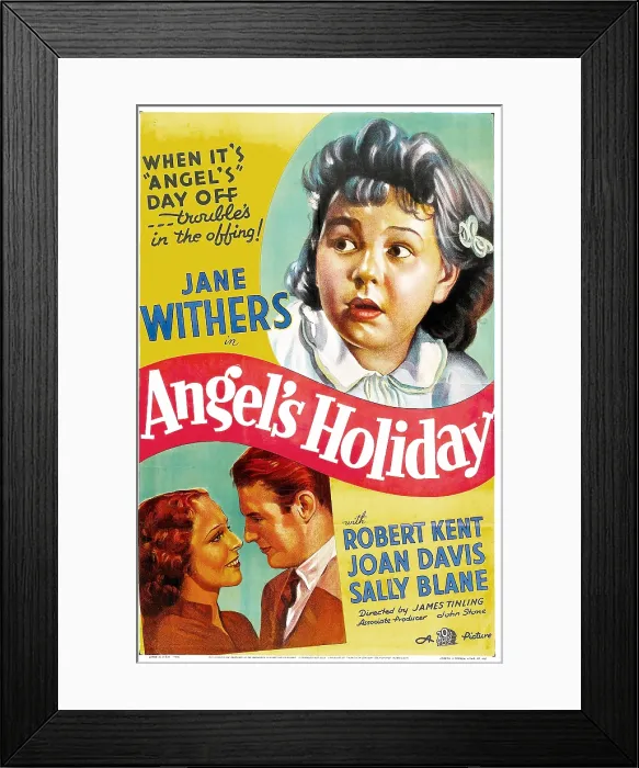 Framed Print : ANGEL'S HOLIDAY, US poster art, top: Jane Withers; bottom from left: Sally Blane, Robert Kent, 1937. TM & copyright 20th Century Fox Film Corp