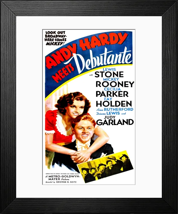 Framed Print : ANDY HARDY MEETS DEBUTANTE, US poster, Judy Garland, Mickey Rooney, 1938 Framed Print : ANDY HARDY MEETS DEBUTANTE, US poster, Judy Garland, Mickey Rooney, 1938