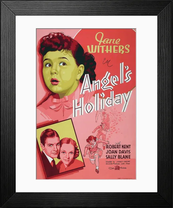 Framed Print : ANGEL'S HOLIDAY, poster art, top: Jane Withers, bottom l-r: Robert Kent, Sally Blane, Jane Withers, 1937. TM and Copyright 20th Century Fox Film Corp