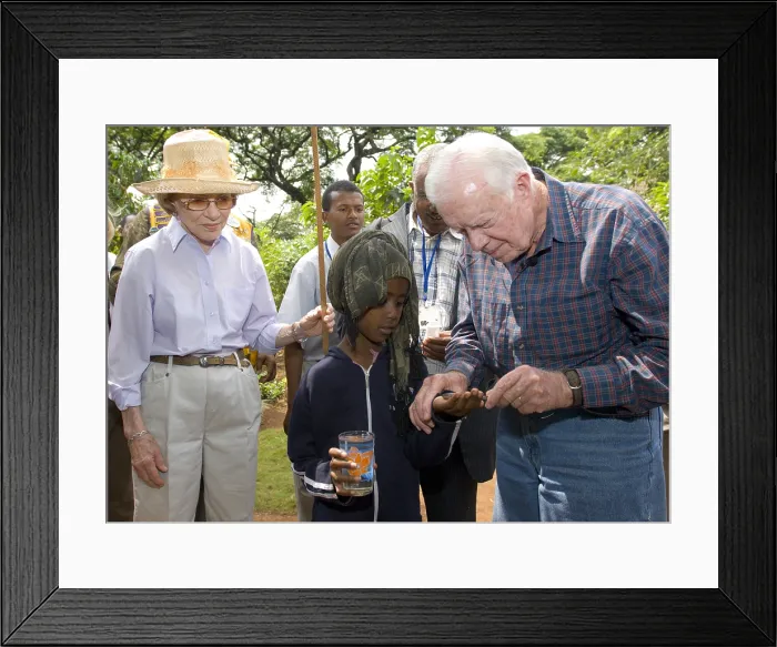 Framed Print : Former President Jimmy Carter and Rosalynn Carter in Afeta, Ethiopia, where the drug ivermectin (Merck brand-name Mectizan) is made available to prevent the parasitic disease Framed Print : Former President Jimmy Carter and Rosalynn Carter in Afeta, Ethiopia, where the drug ivermectin (Merck brand-name Mectizan) is made available to prevent the parasitic disease