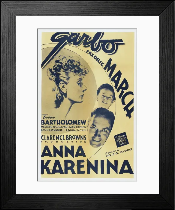 Framed Print : ANNA KARENINA, US poster art, clockwise from left: Greta Garbo, Freddie Bartholomew, Fredric March, 1935 Framed Print : ANNA KARENINA, US poster art, clockwise from left: Greta Garbo, Freddie Bartholomew, Fredric March, 1935