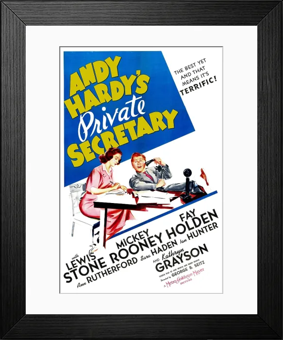 Framed Print : ANDY HARDY'S PRIVATE SECRETARY, US poster, Kathryn Grayson, Mickey Rooney, 1941 Framed Print : ANDY HARDY'S PRIVATE SECRETARY, US poster, Kathryn Grayson, Mickey Rooney, 1941