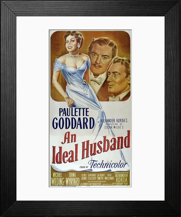 Framed Print : AN IDEAL HUSBAND, US poster, from left: Paulette Goddard, Hugh Williams, Michael Wilding, 1947. 20th Century-Fox Film Corporation, TM & Copyright / courtesy Everett Collection Framed Print : AN IDEAL HUSBAND, US poster, from left: Paulette Goddard, Hugh Williams, Michael Wilding, 1947. 20th Century-Fox Film Corporation, TM & Copyright / courtesy Everett Collection